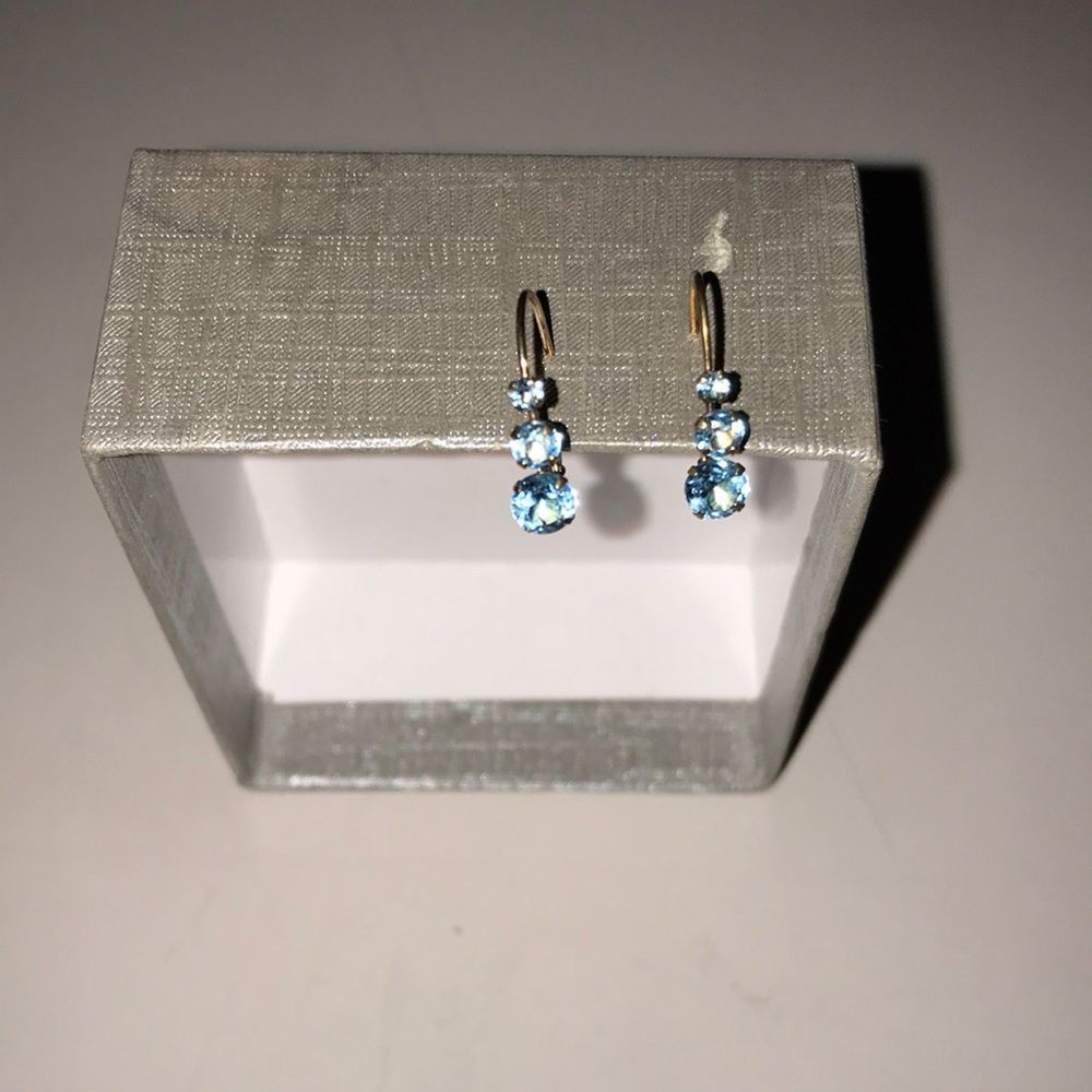 Blue Zirconia Earrings - Picture 5 of 5